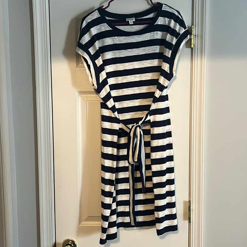 J Crew Navy striped sun dress